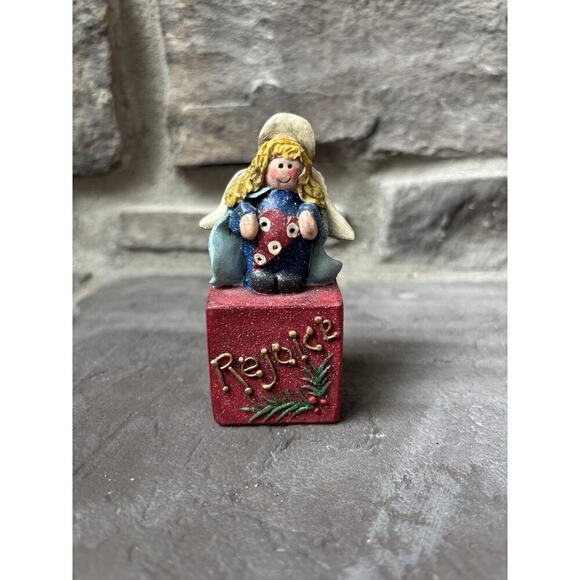 Unbranded Other - Christmas Angel Figurine Rejoice 3.5” Holiday Decor Cottagecore Vintage Y2K